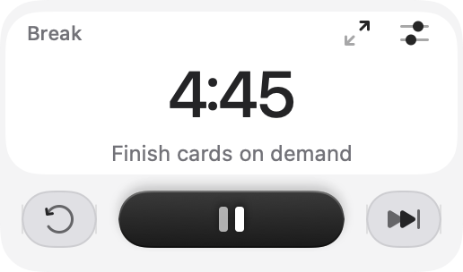 The native floating pod during a break, with 4 minutes and 45 seconds remaining